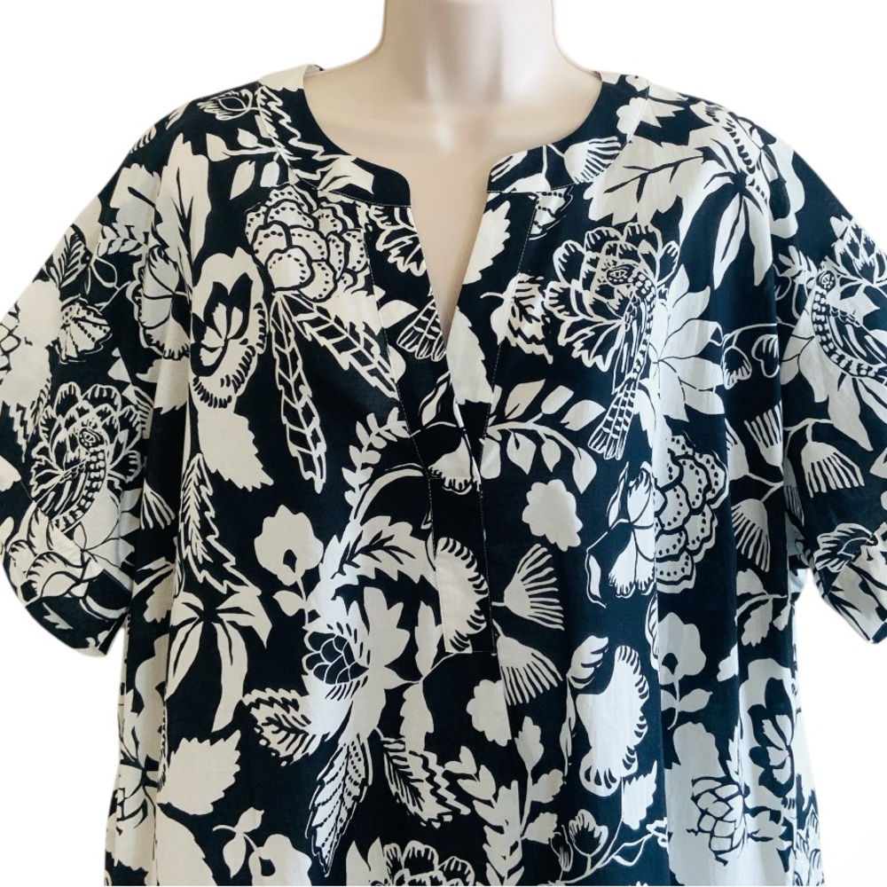 ArTeSÄNDs Amadeus Cantata Forte Black White Print Cotton Dress Size 12-14 NWT - Picture 3 of 15